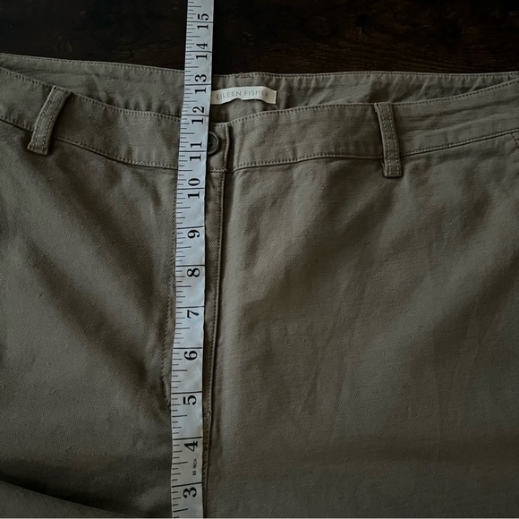 Eileen Fisher Cotton Hemp Tapered Pants in Tarragon Green Size 16 Ankle Pocketa - Picture 5 of 15